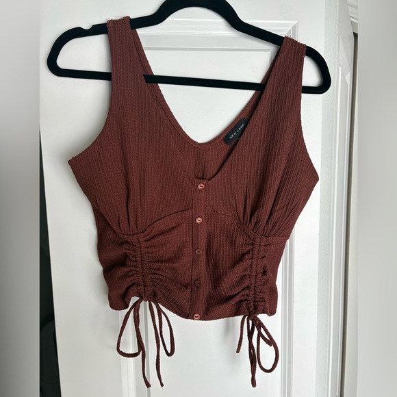 New Look Tops - New Brown Ruched Tank Top